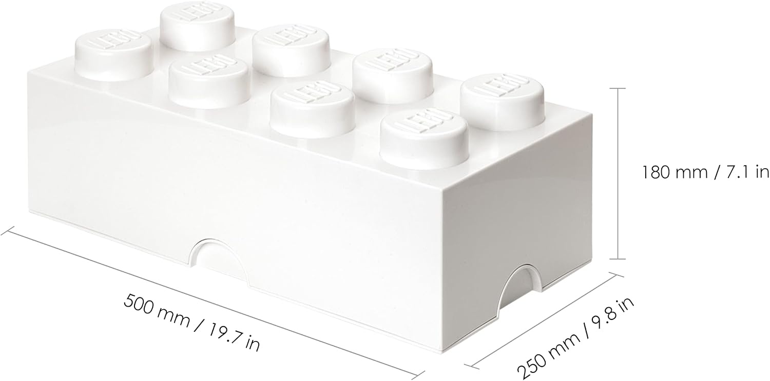 image:imageRoom Copenhagen 8 LEGO Brick Box White BPAFree Plastic Organizer for Bricks Clothes amp Stationery Compatible with LEGO Brick Drawers and Other Storage BlocksWhite