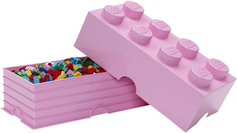 image:imageRoom Copenhagen 8 LEGO Brick Box White BPAFree Plastic Organizer for Bricks Clothes amp Stationery Compatible with LEGO Brick Drawers and Other Storage BlocksLight Purple