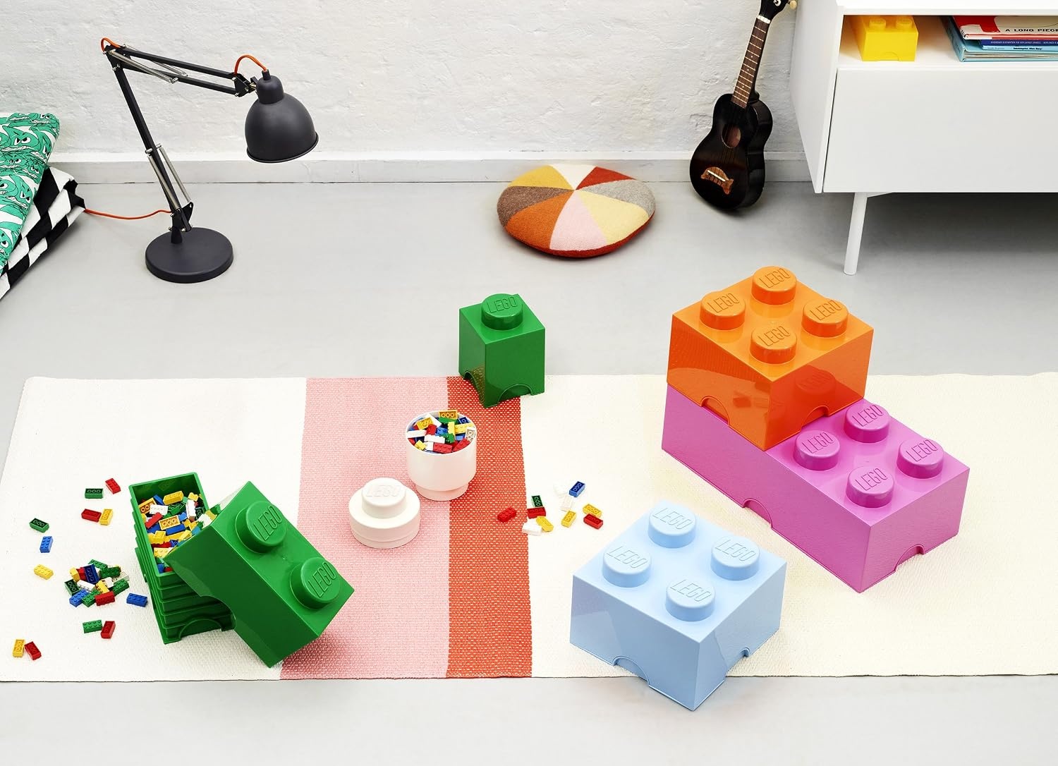 image:imageRoom Copenhagen 8 LEGO Brick Box White BPAFree Plastic Organizer for Bricks Clothes amp Stationery Compatible with LEGO Brick Drawers and Other Storage BlocksStone Grey
