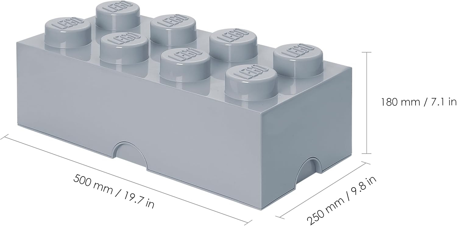 image:imageRoom Copenhagen 8 LEGO Brick Box White BPAFree Plastic Organizer for Bricks Clothes amp Stationery Compatible with LEGO Brick Drawers and Other Storage BlocksStone Grey