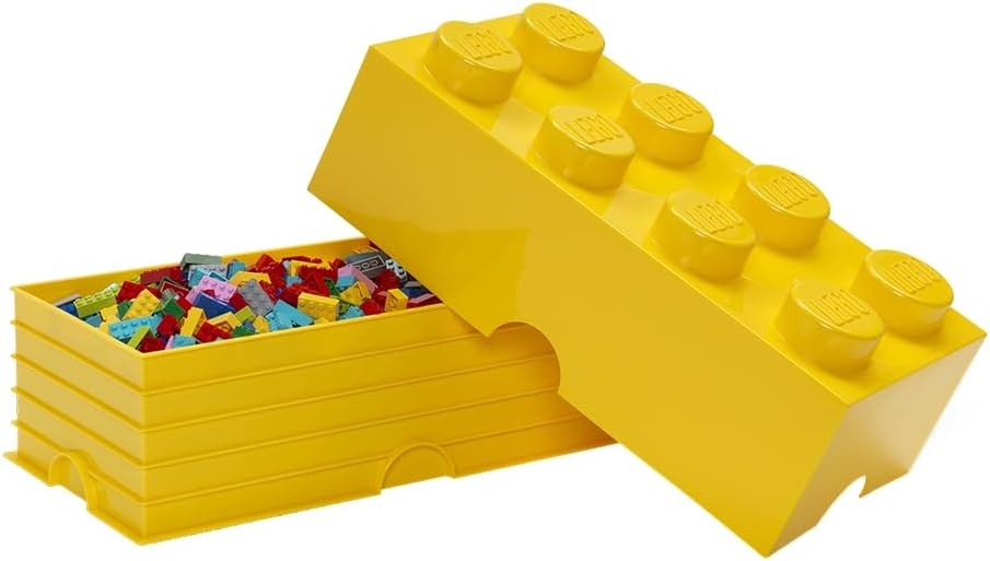 image:imageRoom Copenhagen 8 LEGO Brick Box White BPAFree Plastic Organizer for Bricks Clothes amp Stationery Compatible with LEGO Brick Drawers and Other Storage BlocksBright Yellow