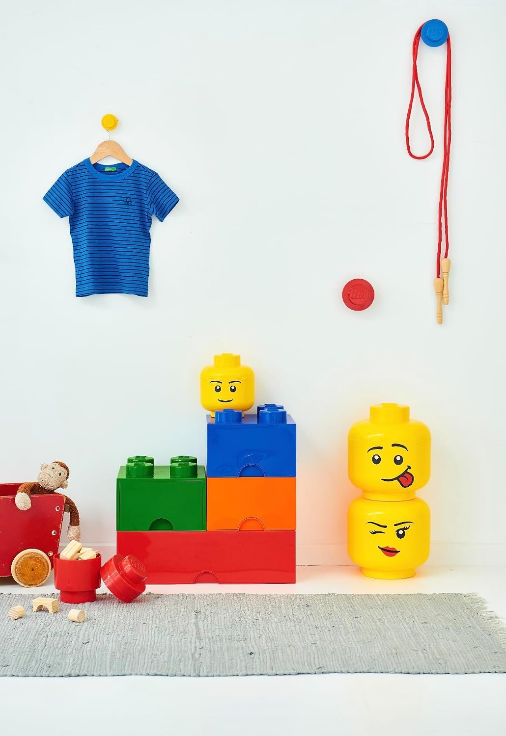 image:imageRoom Copenhagen 8 LEGO Brick Box White BPAFree Plastic Organizer for Bricks Clothes amp Stationery Compatible with LEGO Brick Drawers and Other Storage BlocksBright Orange