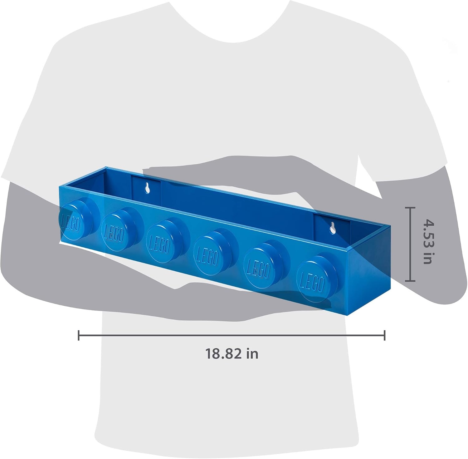 image:imageRoom Copenhagen LEGO Book Rack Wall Shelf 189 in White WallMounted Book Rack 189 in Width Book amp Magazine Storage Room OrganizationBlue