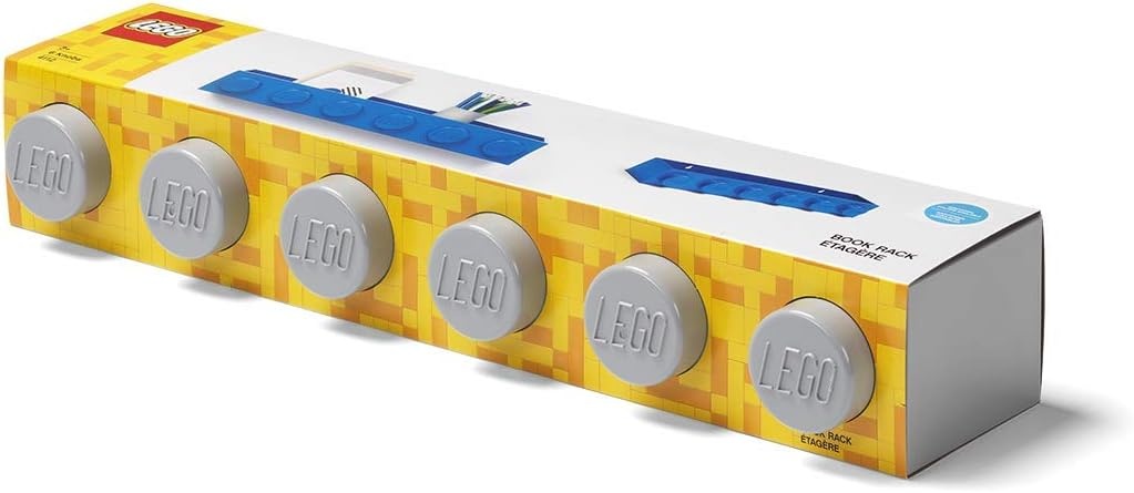 image:imageRoom Copenhagen LEGO Book Rack Wall Shelf 189 in White WallMounted Book Rack 189 in Width Book amp Magazine Storage Room OrganizationGrey