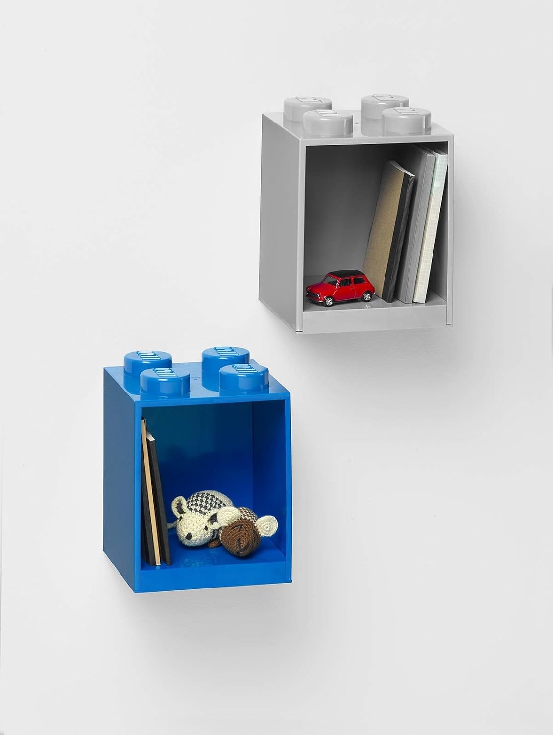 image:imageRoom Copenhagen LEGO Brick Shelf Box Stackable or Mountable Storage Compartment 8 Stud Grey Stackable Storage Box WallMounted Design 8Knob Brick Design Open Storage Compartment Toy amp Desk StorageWhite