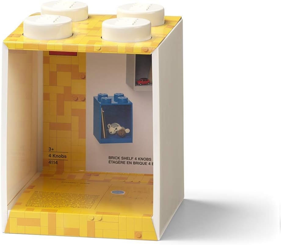 image:imageRoom Copenhagen LEGO Brick Shelf Box Stackable or Mountable Storage Compartment 8 Stud Grey Stackable Storage Box WallMounted Design 8Knob Brick Design Open Storage Compartment Toy amp Desk StorageWhite