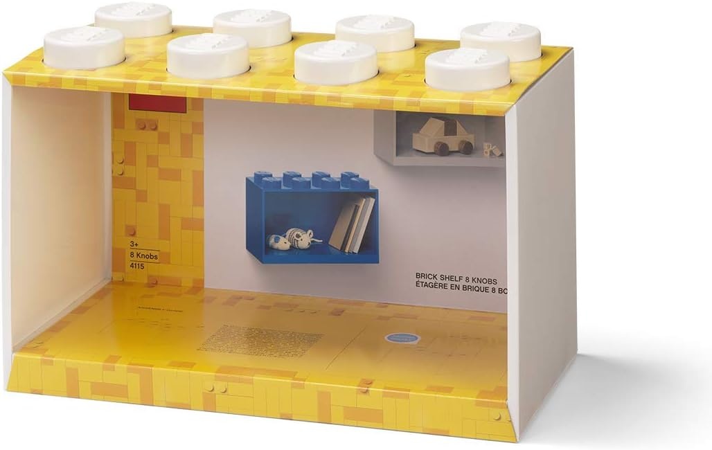 image:imageRoom Copenhagen LEGO Brick Shelf Box Stackable or Mountable Storage Compartment 8 Stud Grey Stackable Storage Box WallMounted Design 8Knob Brick Design Open Storage Compartment Toy amp Desk StorageWhite