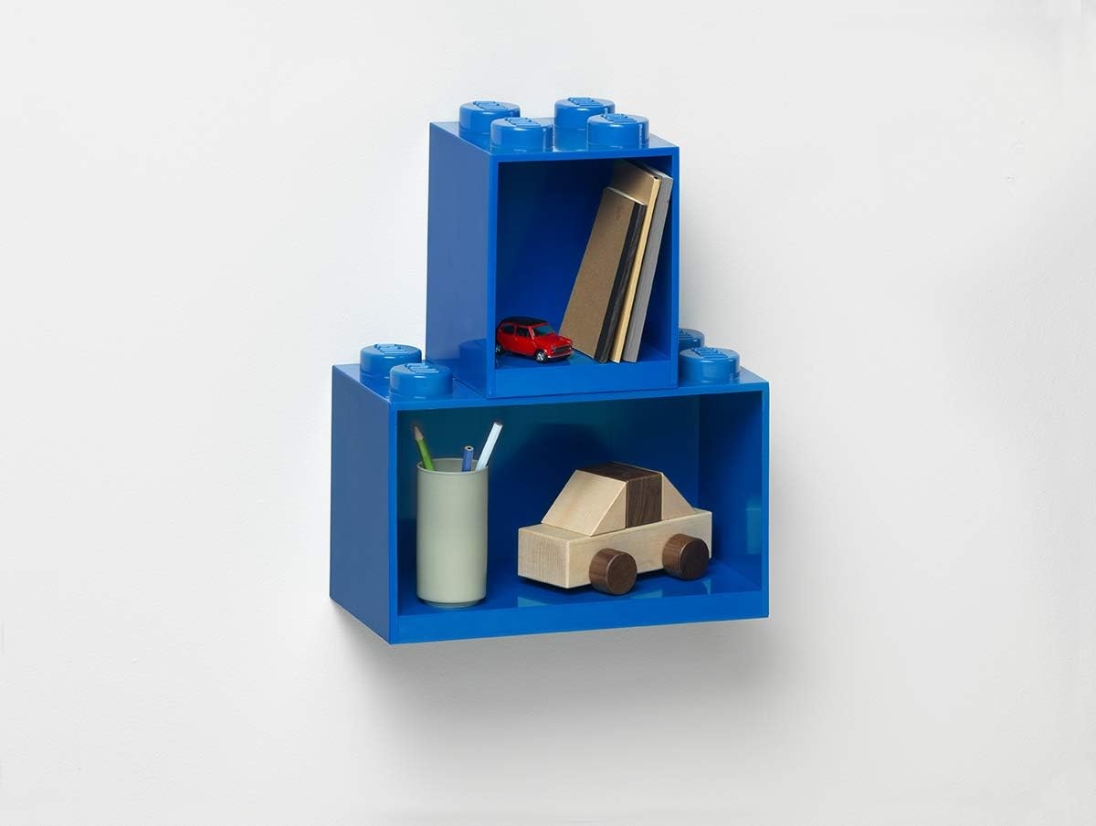 image:imageRoom Copenhagen LEGO Brick Shelf Box Stackable or Mountable Storage Compartment 8 Stud Grey Stackable Storage Box WallMounted Design 8Knob Brick Design Open Storage Compartment Toy amp Desk StorageWhite