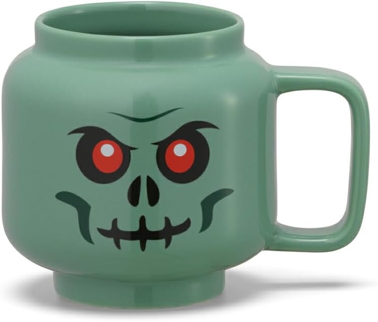 image:imageRoom Copenhagen LEGO Ceramic Mug Small Boy 225 ml Cup for All Ages Cool Cup Fun and Unique Ceramic Coffee Mug Tea Mug LEGO Design Dishwasher Safe Hot amp Cold DrinksGreen Skeleton