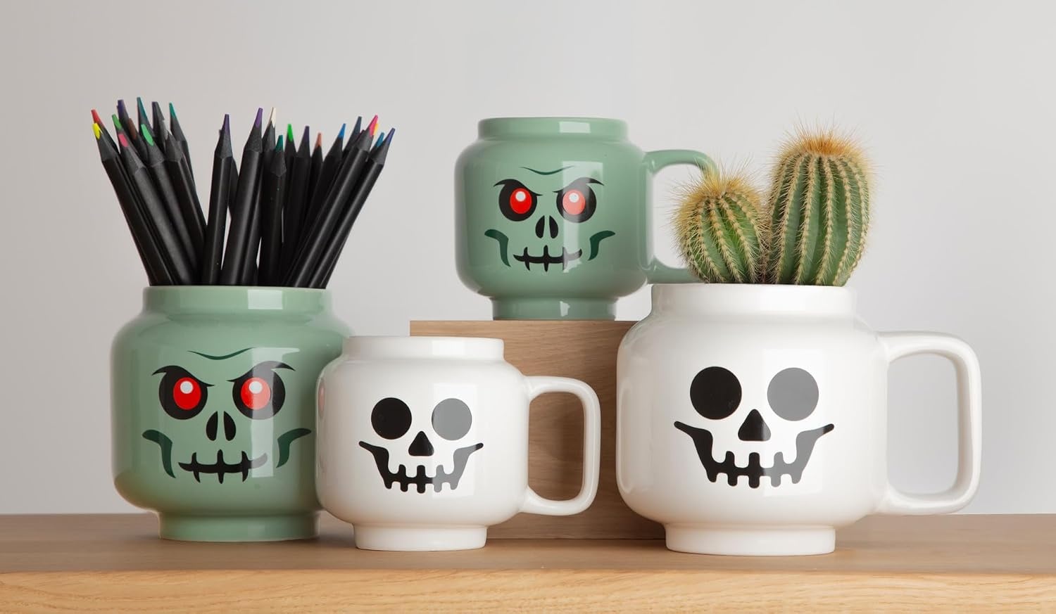 image:imageRoom Copenhagen LEGO Ceramic Mug Small Boy 225 ml Cup for All Ages Cool Cup Fun and Unique Ceramic Coffee Mug Tea Mug LEGO Design Dishwasher Safe Hot amp Cold DrinksWhite Skeleton