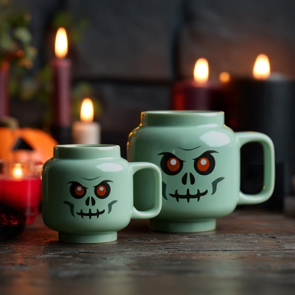 image:imageRoom Copenhagen LEGO Ceramic Mug Small Boy 225 ml Cup for All Ages Cool Cup Fun and Unique Ceramic Coffee Mug Tea Mug LEGO Design Dishwasher Safe Hot amp Cold DrinksGreen Skeleton