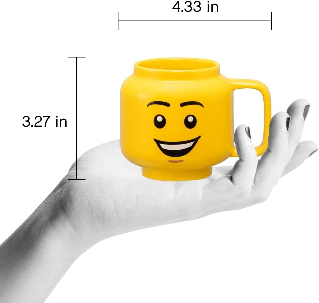 image:imageRoom Copenhagen LEGO Ceramic Mug Small Boy 225 ml Cup for All Ages Cool Cup Fun and Unique Ceramic Coffee Mug Tea Mug LEGO Design Dishwasher Safe Hot amp Cold DrinksHappy Boy