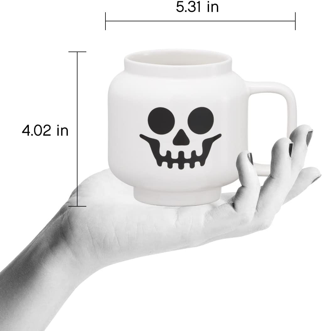 image:imageRoom Copenhagen LEGO Ceramic Mug Small Boy 225 ml Cup for All Ages Cool Cup Fun and Unique Ceramic Coffee Mug Tea Mug LEGO Design Dishwasher Safe Hot amp Cold DrinksSkeleton