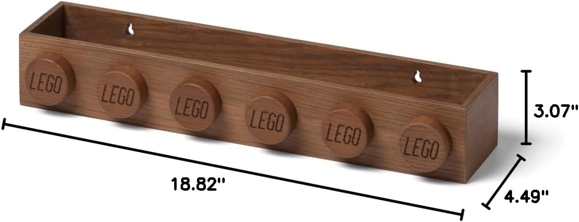 image:imageRoom Copenhagen LEGO Home Dark Wooden Book Rack Oak Shelf for Stylish Book Storage amp Home Decor Wall Shelves Stylish and Functional Bookshelves 500x87x129 mm