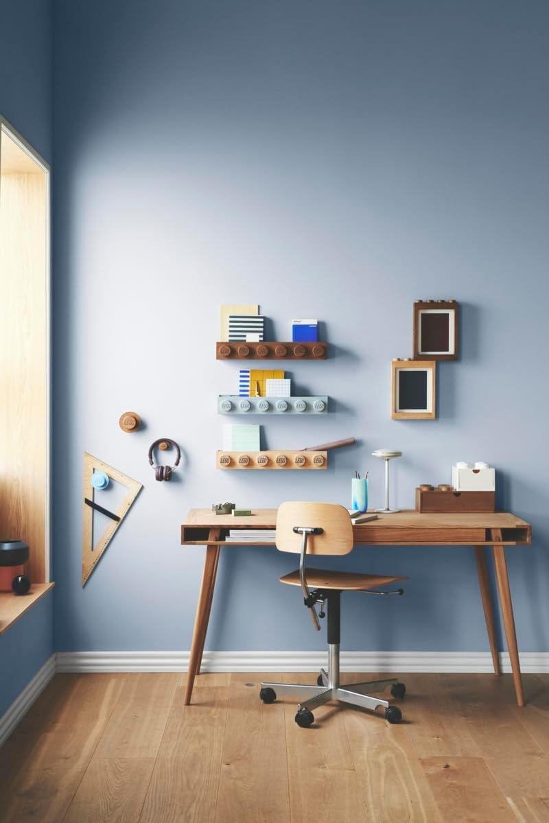 image:imageRoom Copenhagen LEGO Home Dark Wooden Book Rack Oak Shelf for Stylish Book Storage amp Home Decor Wall Shelves Stylish and Functional Bookshelves 500x87x129 mm