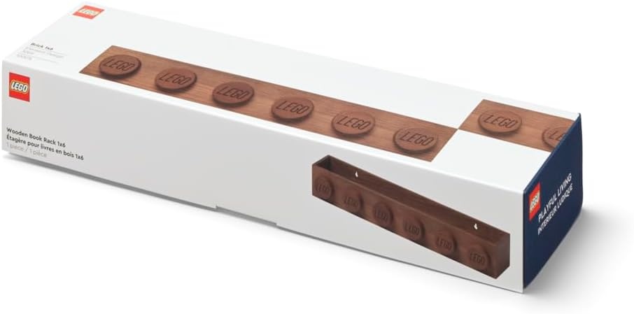 image:imageRoom Copenhagen LEGO Home Dark Wooden Book Rack Oak Shelf for Stylish Book Storage amp Home Decor Wall Shelves Stylish and Functional Bookshelves 500x87x129 mm