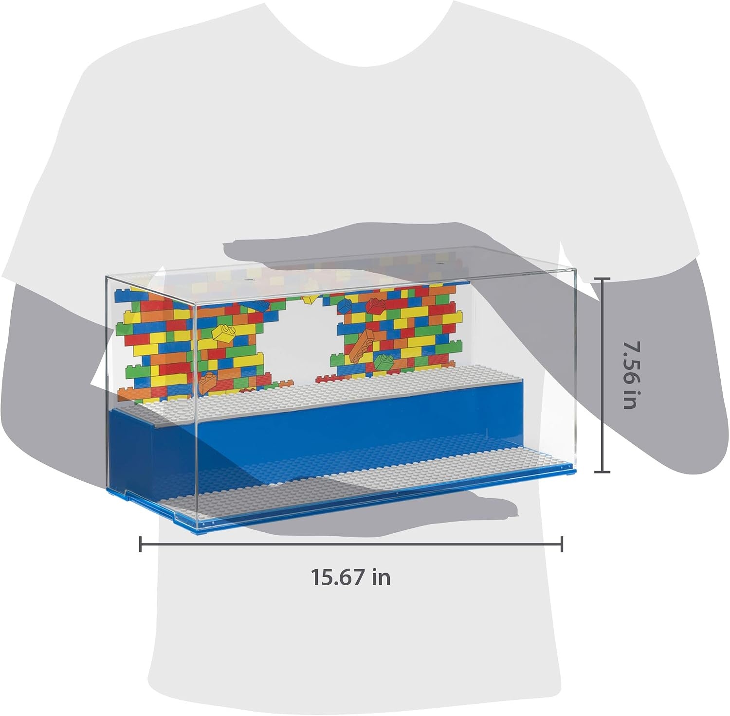 image:imageRoom Copenhagen LEGO Play and Display Case 2Tier Toy Storage Container LEGO Iconic Blue Display Solution for LEGO Sets and Minifigures LEGO Box Home DecorBlue