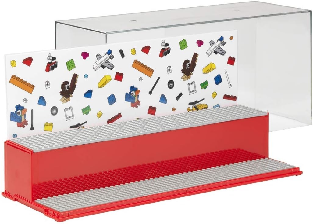 image:imageRoom Copenhagen LEGO Play and Display Case 2Tier Toy Storage Container LEGO Iconic Blue Display Solution for LEGO Sets and Minifigures LEGO Box Home DecorRed