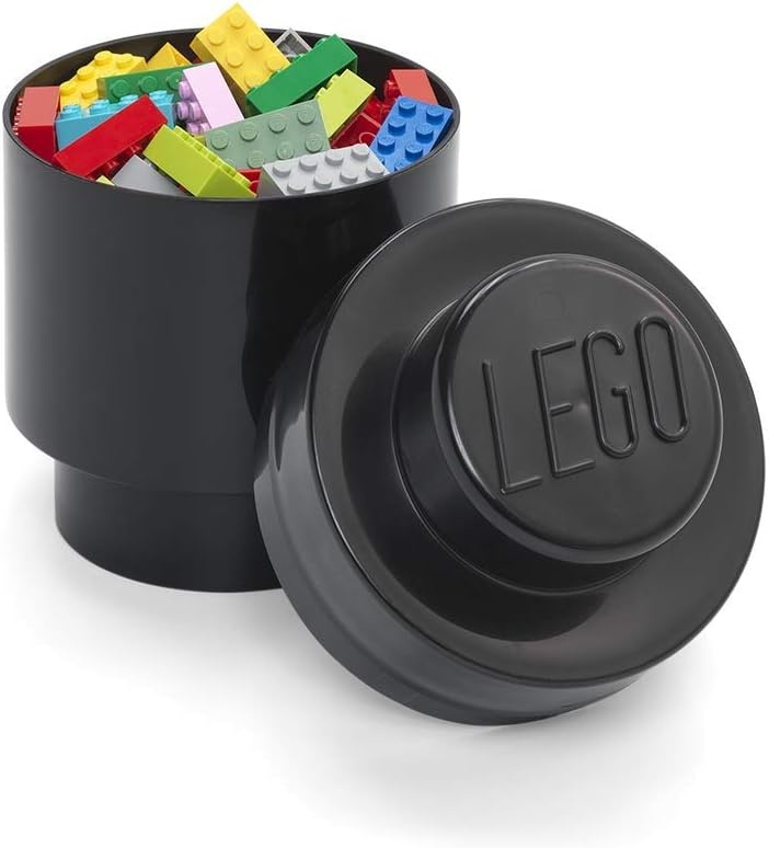 image:imageRoom Copenhagen LEGO Round Brick 1 Stackable Storage Solution Bright BlueBlack