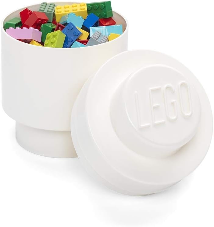 image:imageRoom Copenhagen LEGO Round Brick 1 Stackable Storage Solution Bright BlueWhite