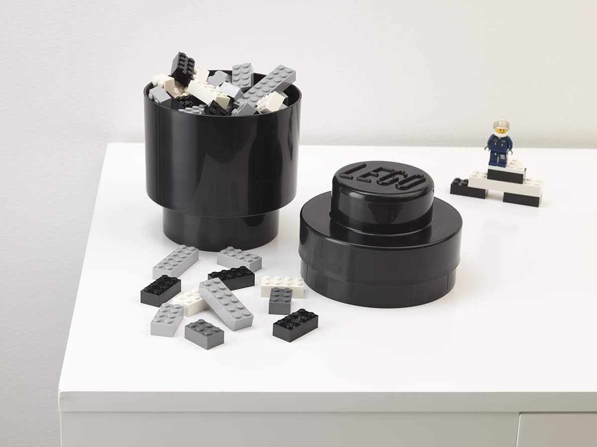 image:imageRoom Copenhagen LEGO Round Brick 1 Stackable Storage Solution Bright BlueWhite