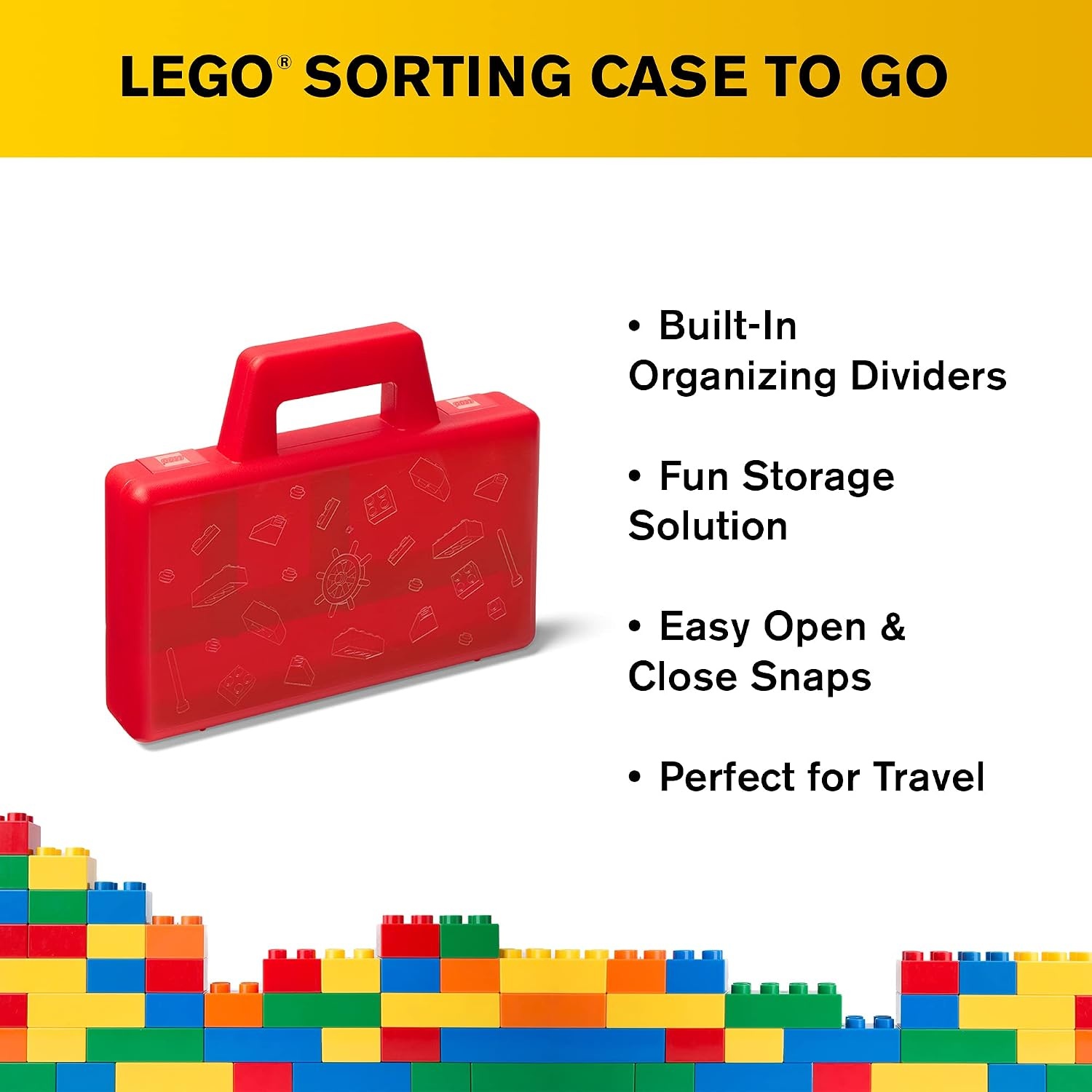 image:imageRoom Copenhagen LEGO Sorting Box toGo Travel Case with Organizing Dividers Red 40870001Red