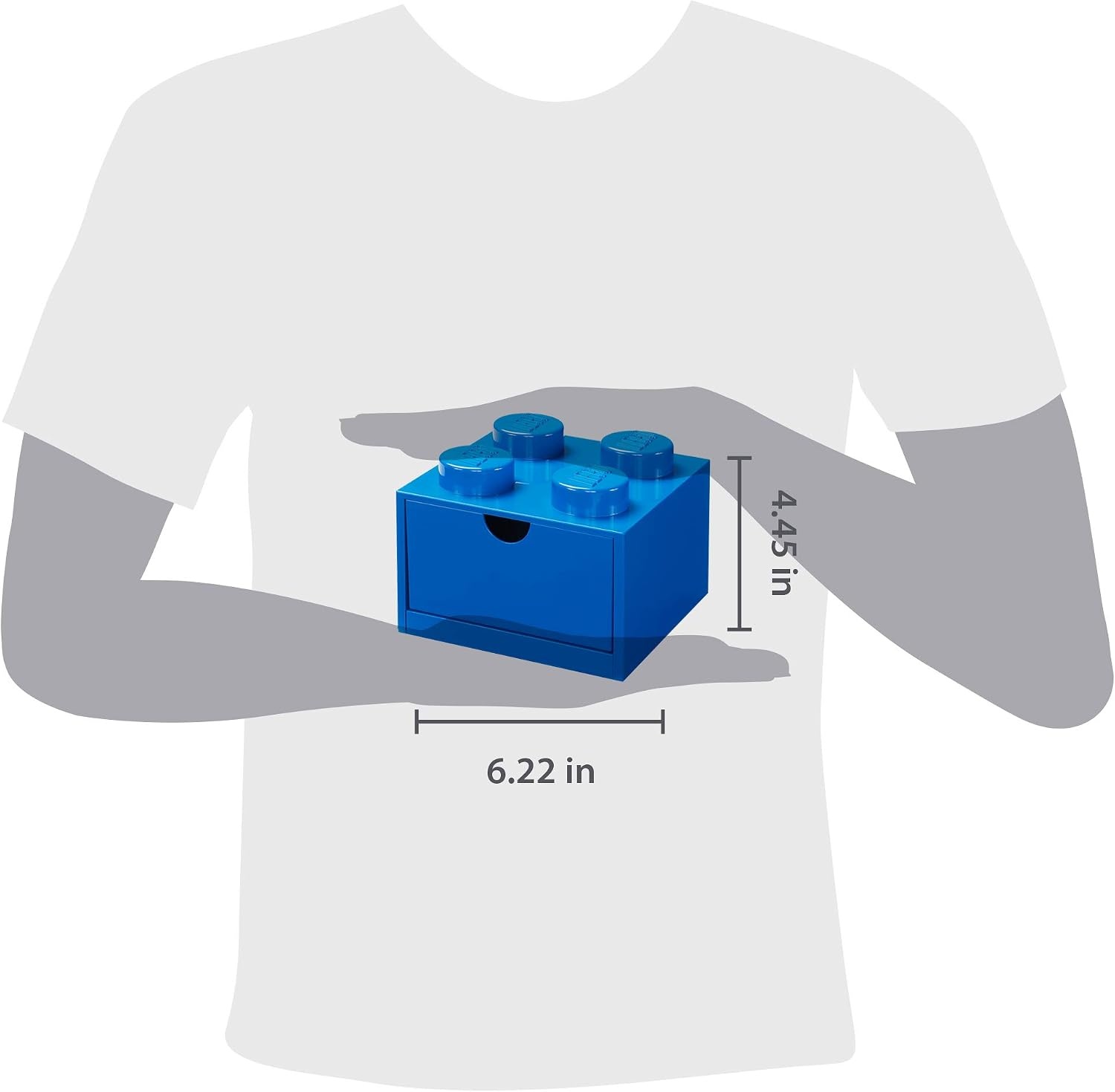 image:imageRoom Copenhagen LEGO Storage Brick 4 Desk Drawer 4Stud Stackable Tabletop Storage Box 62 x 62 x 44 In Blue Stackable Storage Box 1 PullOut Drawer 4Knob Brick Design Toy amp Desk Storage
