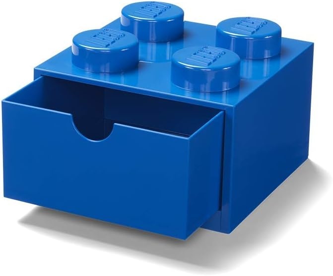 image:imageRoom Copenhagen LEGO Storage Brick 4 Desk Drawer 4Stud Stackable Tabletop Storage Box 62 x 62 x 44 In Blue Stackable Storage Box 1 PullOut Drawer 4Knob Brick Design Toy amp Desk Storage