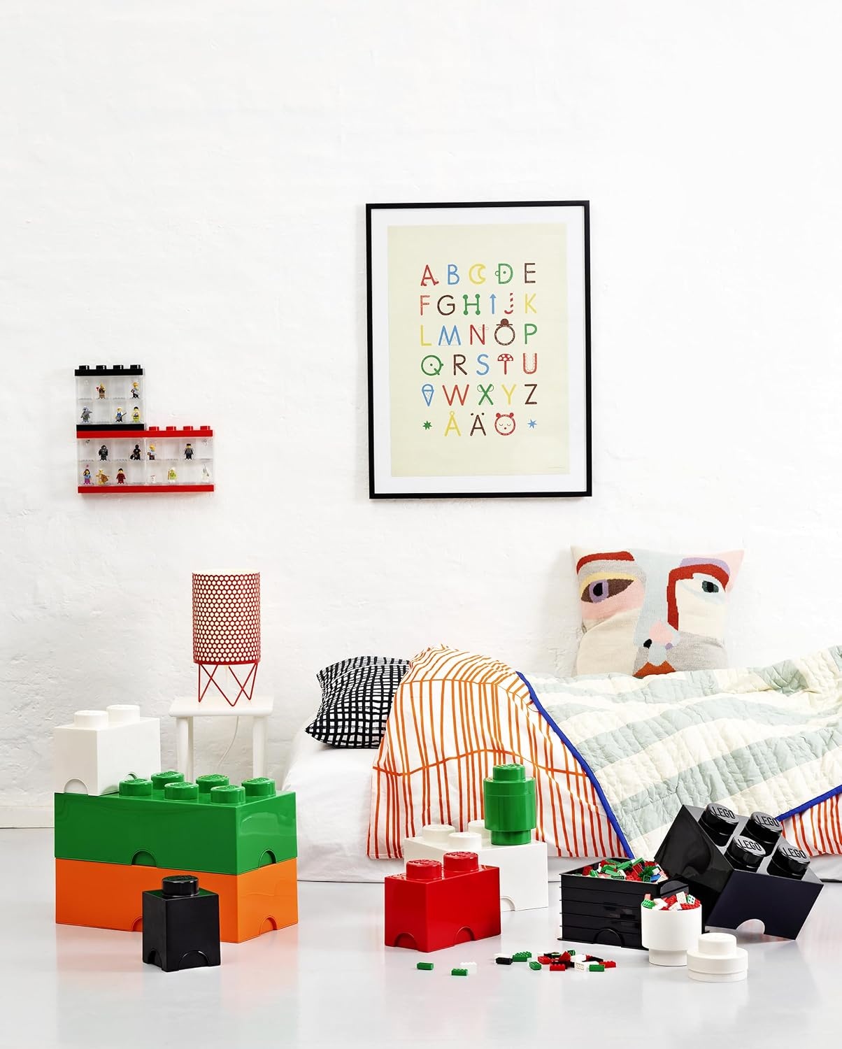 image:imageRoom Copenhagen LEGO Storage Bright Red Brick 2 Stackable Bin for Toys Medium plastic organizer box for kids playroom BPA and PVC free measures 49 x 98 x 71 in holds 400 bricks