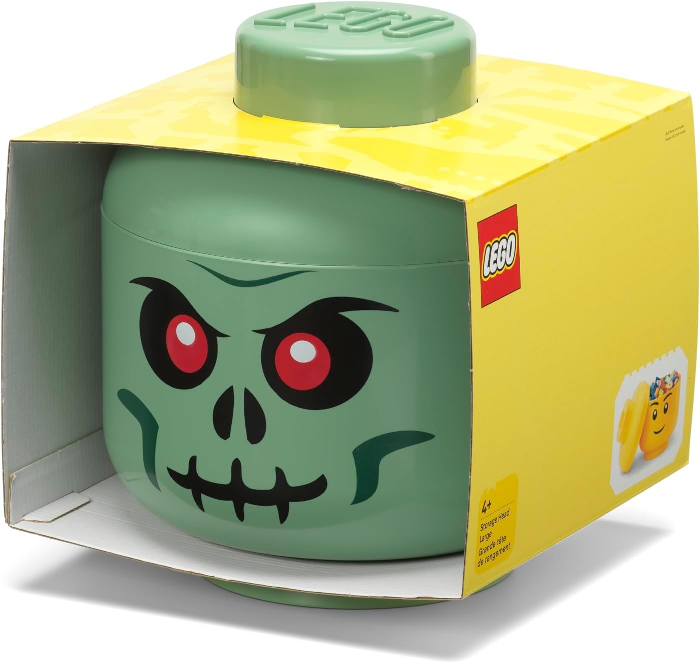 image:imageRoom Copenhagen LEGO Storage Heads Stackable Storage Container Buildable Organizational Bins for Kids Toys and Accessories 945 x 945 x 1067in Large Pumpkin Holds 500 Bricks Holds about 500 bricksZombie