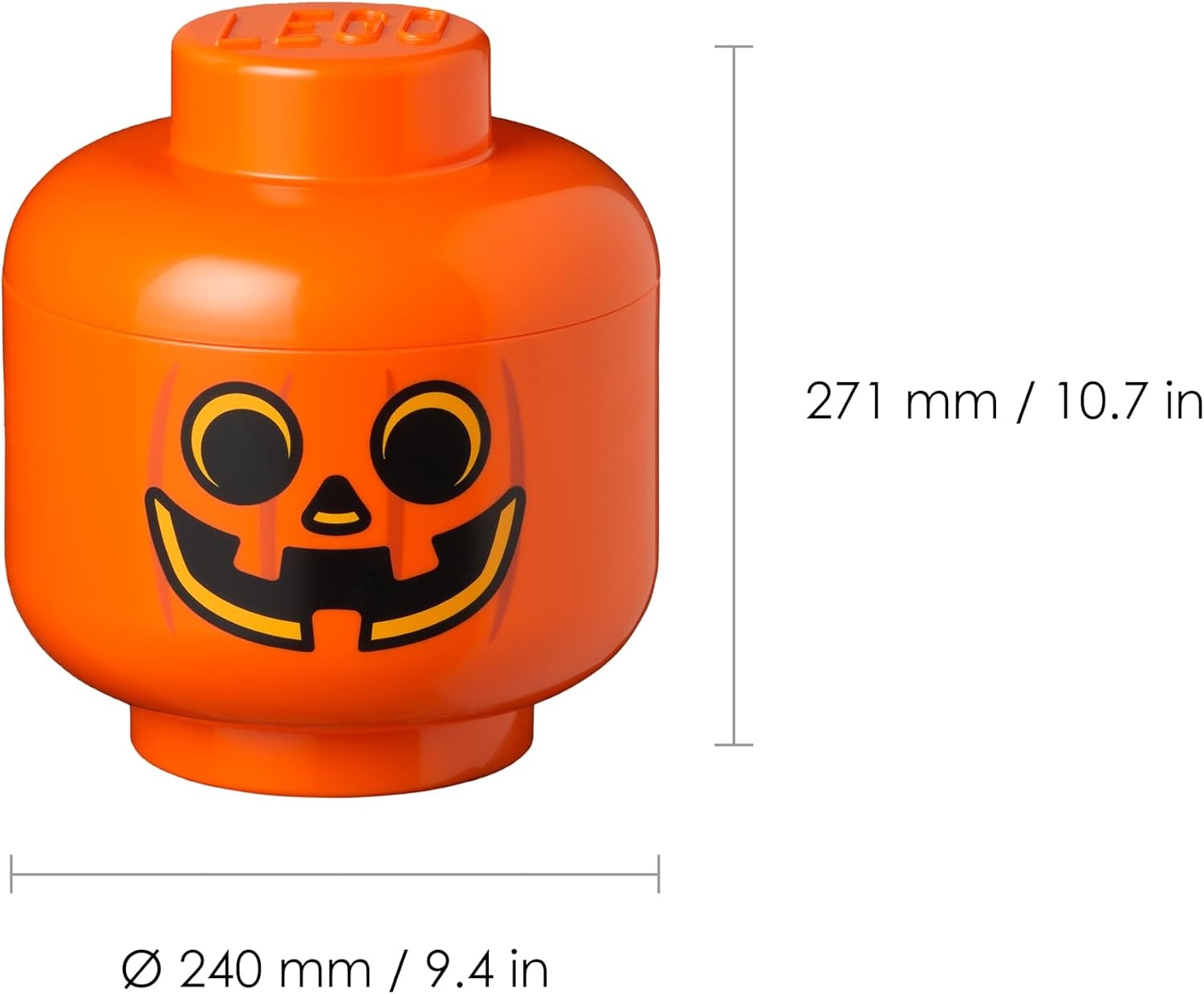 image:imageRoom Copenhagen LEGO Storage Heads Stackable Storage Container Buildable Organizational Bins for Kids Toys and Accessories 945 x 945 x 1067in Large Pumpkin Holds 500 Bricks Holds about 500 bricksPumpkin