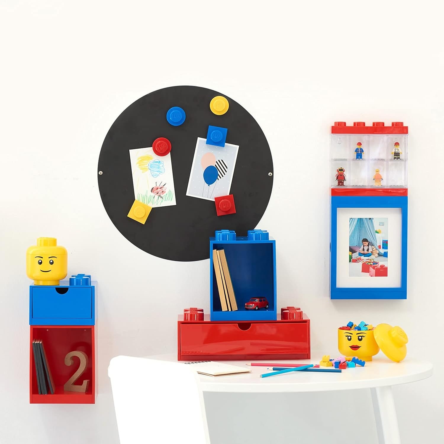 image:imageRoom Copenhagen LEGO Storage Heads Stackable Storage Container Buildable Organizational Bins for Kids Toys and Accessories 945 x 945 x 1067in Large Pumpkin Holds 500 Bricks Holds about 500 bricksZombie