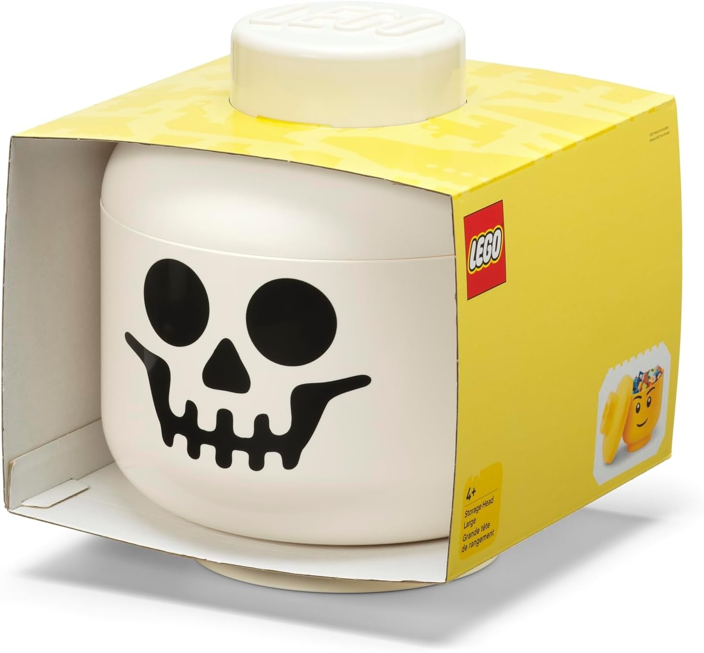 image:imageRoom Copenhagen LEGO Storage Heads Stackable Storage Container Buildable Organizational Bins for Kids Toys and Accessories 945 x 945 x 1067in Large Pumpkin Holds 500 Bricks Holds about 500 bricksSkeleton