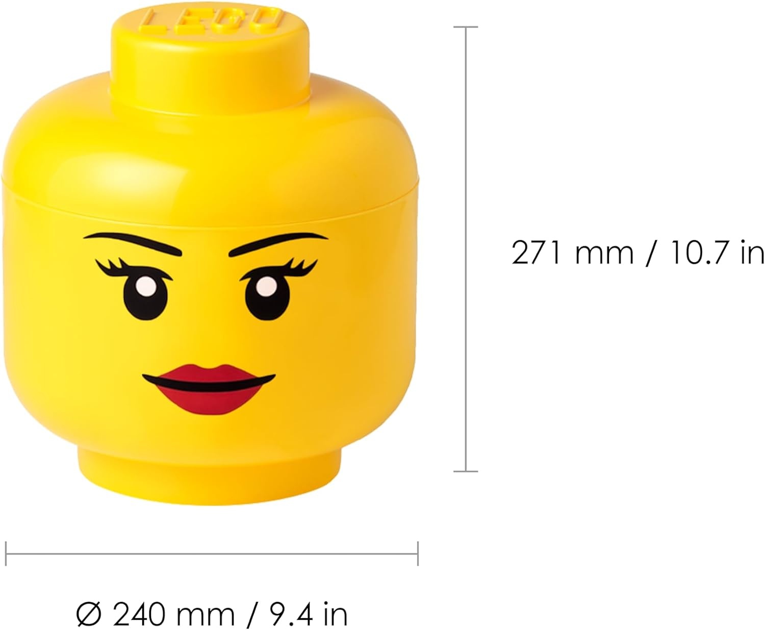 image:imageRoom Copenhagen LEGO Storage Heads Stackable Storage Container Buildable Organizational Bins for Kids Toys and Accessories 945 x 945 x 1067in Large Pumpkin Holds 500 Bricks Holds about 500 bricksGirl