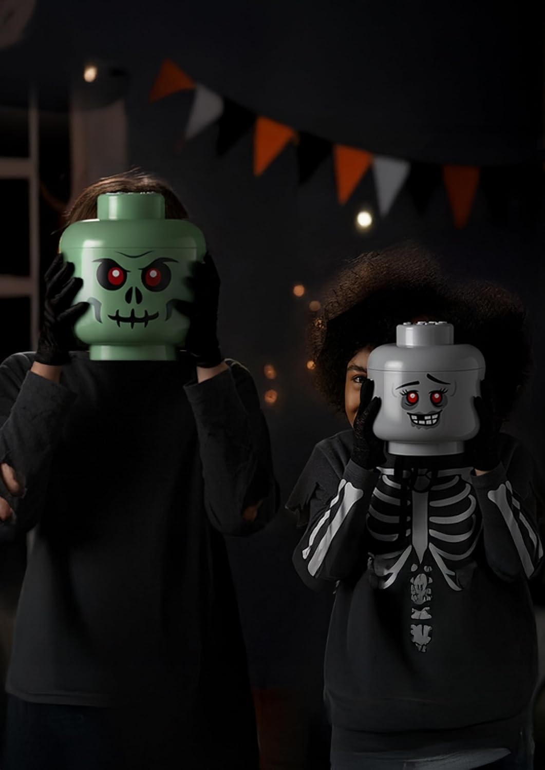 image:imageRoom Copenhagen LEGO Storage Heads Stackable Storage Container Buildable Organizational Bins for Kids Toys and Accessories 945 x 945 x 1067in Large Pumpkin Holds 500 Bricks Holds about 500 bricksZombie