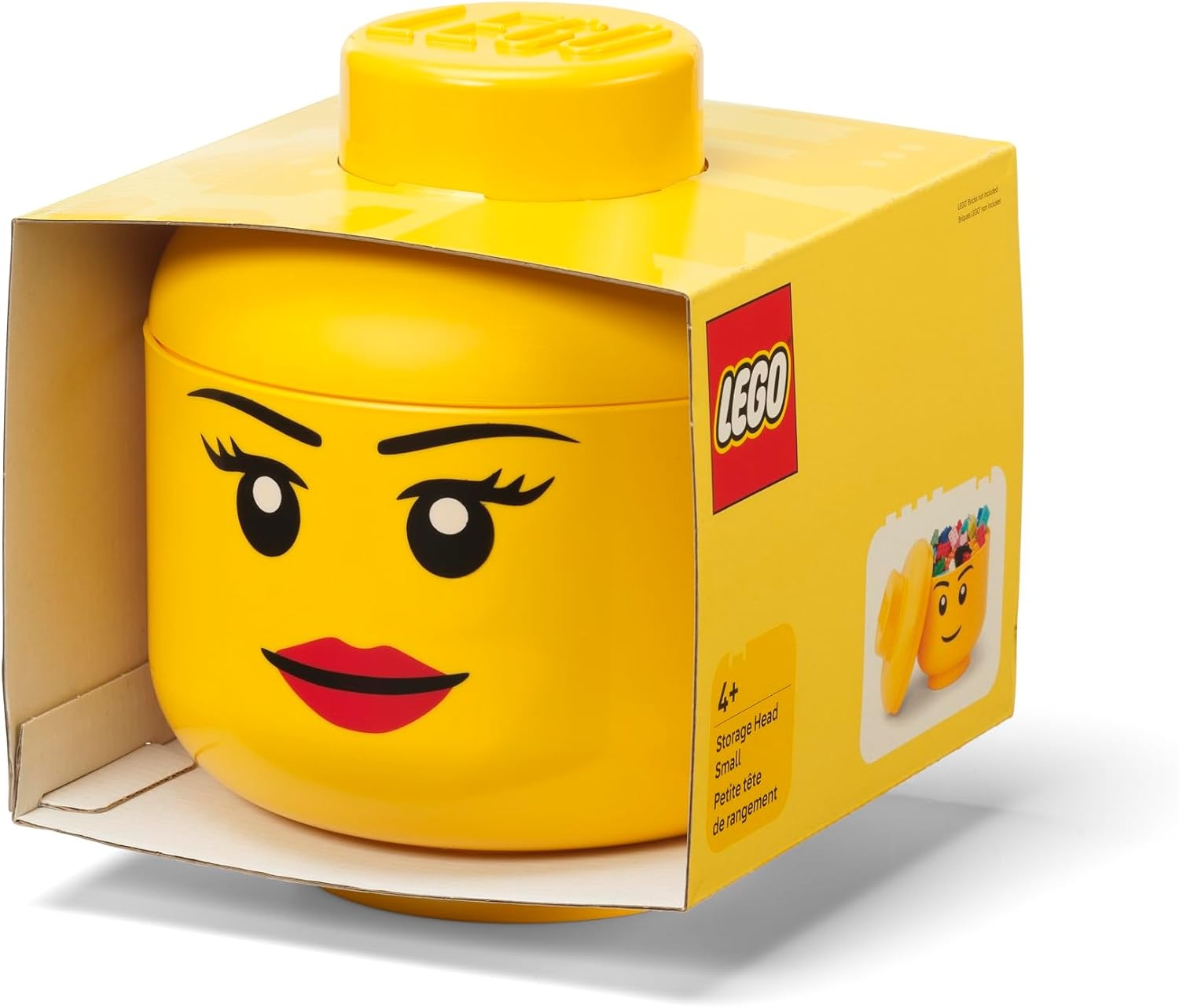 image:imageRoom Copenhagen LEGO Storage Heads Stackable Storage Container Buildable Organizational Bins for Kids Toys and Accessories 945 x 945 x 1067in Large Pumpkin Holds 500 Bricks Holds about 500 bricksGirl