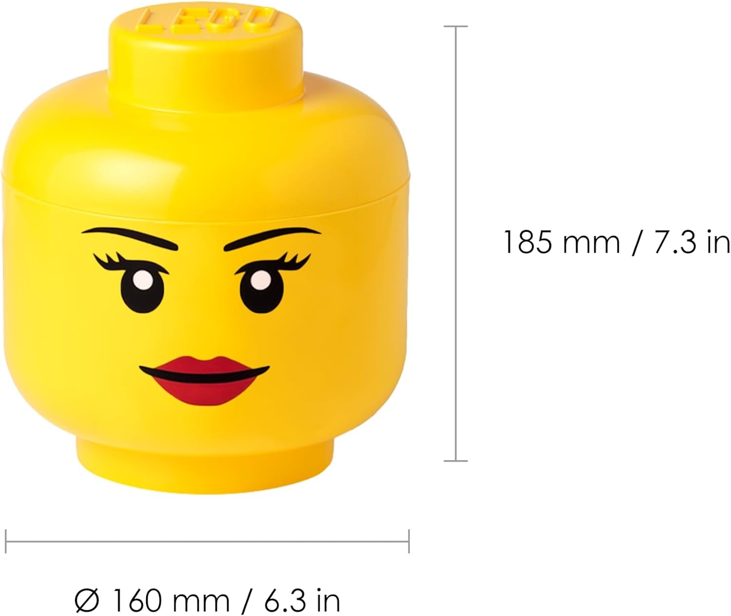 image:imageRoom Copenhagen LEGO Storage Heads Stackable Storage Container Buildable Organizational Bins for Kids Toys and Accessories 945 x 945 x 1067in Large Pumpkin Holds 500 Bricks Holds about 500 bricksGirl