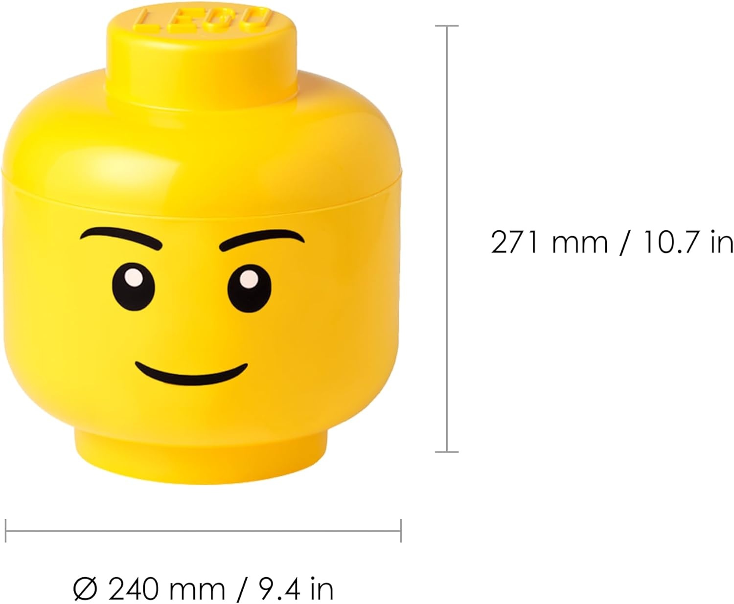 image:imageRoom Copenhagen LEGO Storage Heads Stackable Storage Container Buildable Organizational Bins for Kids Toys and Accessories 945 x 945 x 1067in Large Pumpkin Holds 500 Bricks Holds about 500 bricksHappy Girl