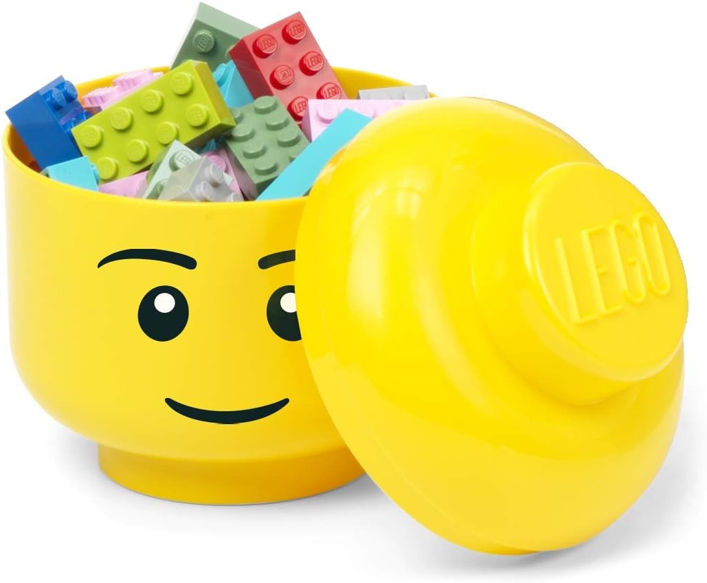 image:imageRoom Copenhagen LEGO Storage Heads Stackable Storage Container Buildable Organizational Bins for Kids Toys and Accessories 945 x 945 x 1067in Large Pumpkin Holds 500 Bricks Holds about 500 bricksSilly
