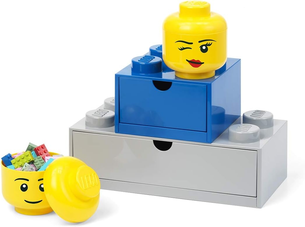 image:imageRoom Copenhagen LEGO Storage Heads Stackable Storage Container Buildable Organizational Bins for Kids Toys and Accessories 945 x 945 x 1067in Large Pumpkin Holds 500 Bricks Holds about 500 bricksSilly