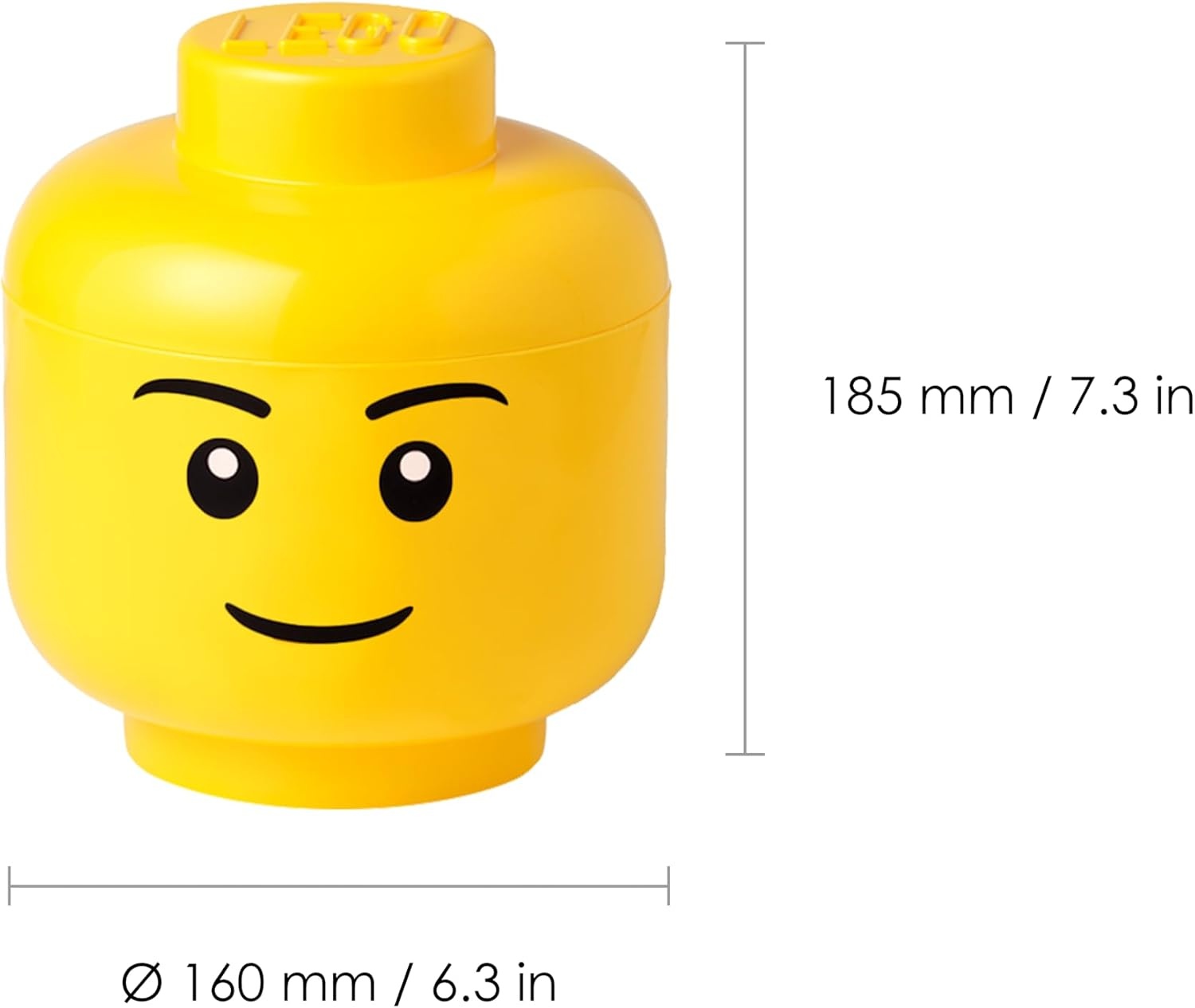 image:imageRoom Copenhagen LEGO Storage Heads Stackable Storage Container Buildable Organizational Bins for Kids Toys and Accessories 945 x 945 x 1067in Large Pumpkin Holds 500 Bricks Holds about 500 bricksBright Yellow