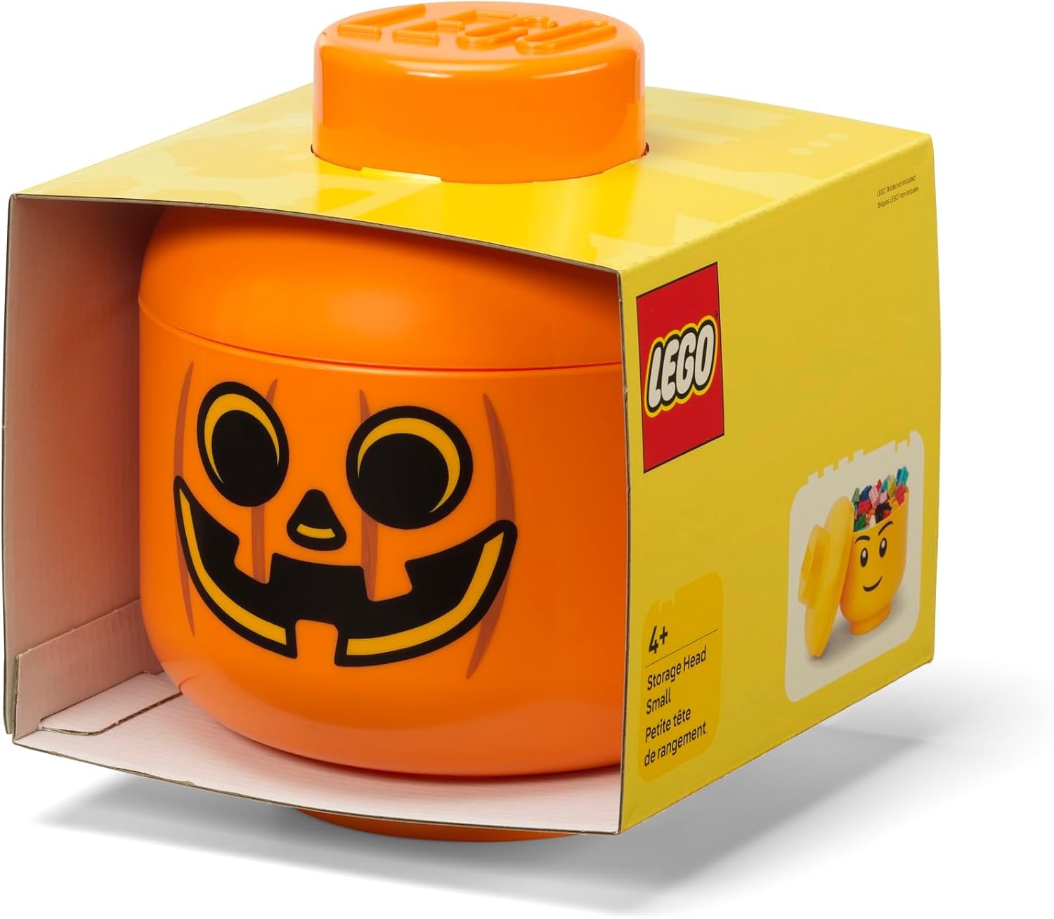 image:imageRoom Copenhagen LEGO Storage Heads Stackable Storage Container Buildable Organizational Bins for Kids Toys and Accessories 945 x 945 x 1067in Large Pumpkin Holds 500 Bricks Holds about 500 bricksPumpkin