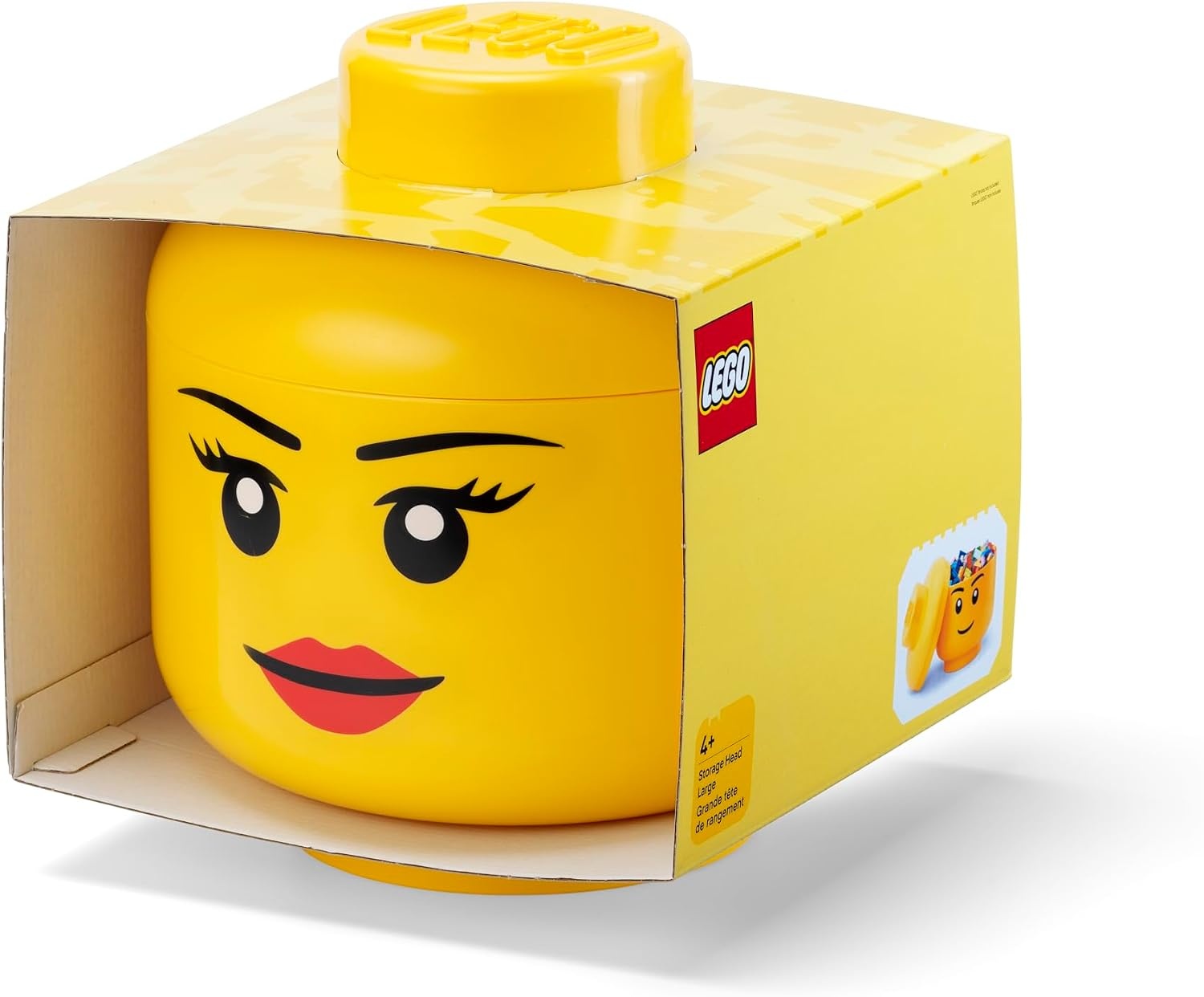 image:imageRoom Copenhagen LEGO Storage Heads Stackable Storage Container Buildable Organizational Bins for Kids Toys and Accessories 945 x 945 x 1067in Large Pumpkin Holds 500 Bricks Holds about 500 bricksGirl