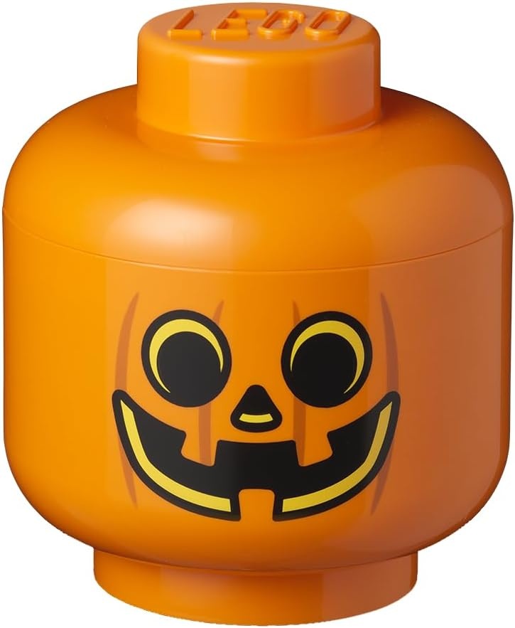 image:imageRoom Copenhagen LEGO Storage Heads Stackable Storage Container Buildable Organizational Bins for Kids Toys and Accessories 945 x 945 x 1067in Large Pumpkin Holds 500 Bricks Holds about 500 bricksPumpkin