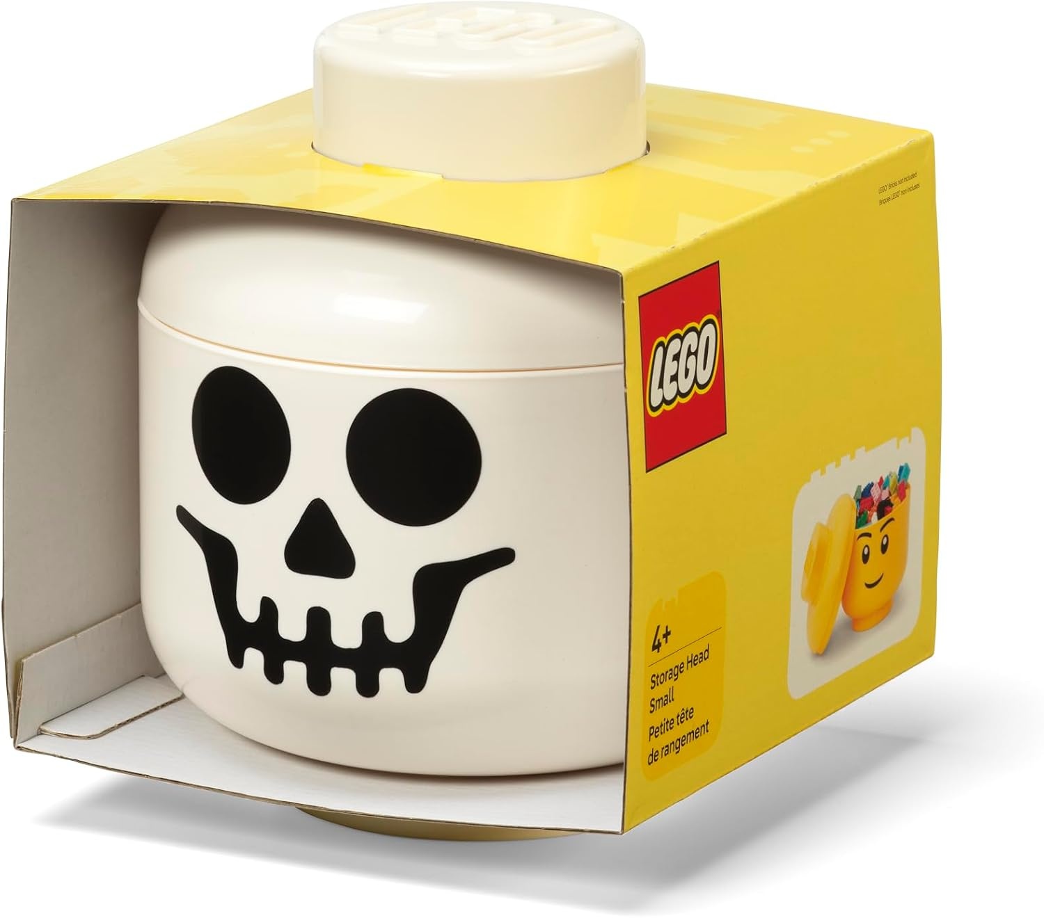 image:imageRoom Copenhagen LEGO Storage Heads Stackable Storage Container Buildable Organizational Bins for Kids Toys and Accessories 945 x 945 x 1067in Large Pumpkin Holds 500 Bricks Holds about 500 bricksSkeleton