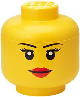 image:imageRoom Copenhagen LEGO Storage Heads Stackable Storage Container Buildable Organizational Bins for Kids Toys and Accessories 945 x 945 x 1067in Large Pumpkin Holds 500 Bricks Holds about 500 bricksGirl