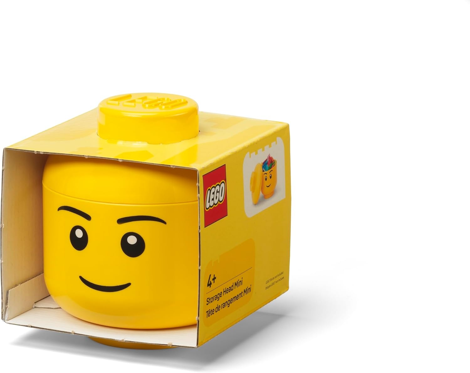 image:imageRoom Copenhagen LEGO Storage Heads Stackable Storage Container Buildable Organizational Bins for Kids Toys and Accessories 945 x 945 x 1067in Large Pumpkin Holds 500 Bricks Holds about 500 bricksBoy