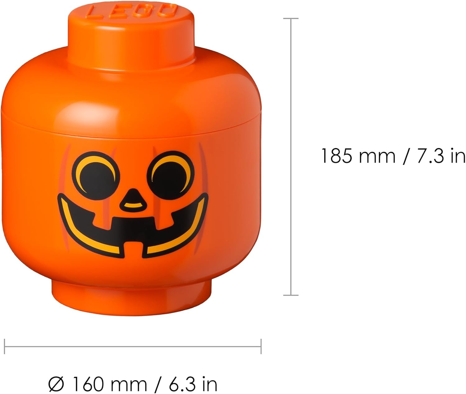 image:imageRoom Copenhagen LEGO Storage Heads Stackable Storage Container Buildable Organizational Bins for Kids Toys and Accessories 945 x 945 x 1067in Large Pumpkin Holds 500 Bricks Holds about 500 bricksPumpkin