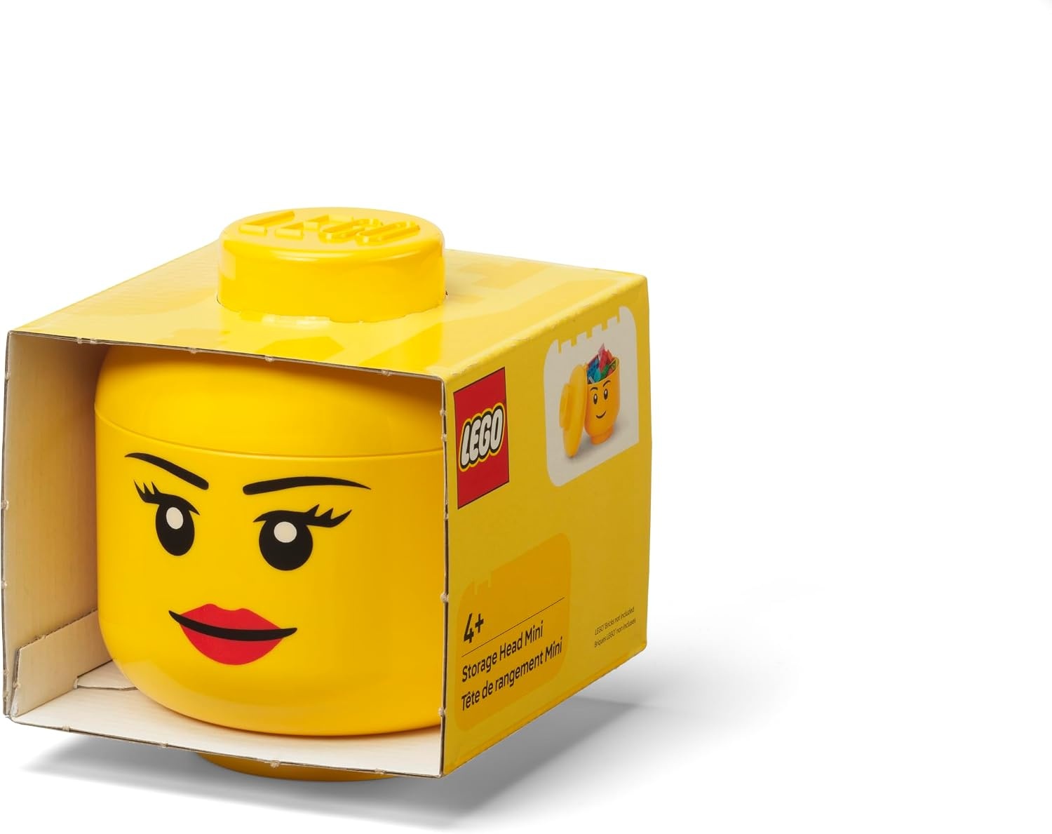 image:imageRoom Copenhagen LEGO Storage Heads Stackable Storage Container Buildable Organizational Bins for Kids Toys and Accessories 945 x 945 x 1067in Large Pumpkin Holds 500 Bricks Holds about 500 bricksGirl