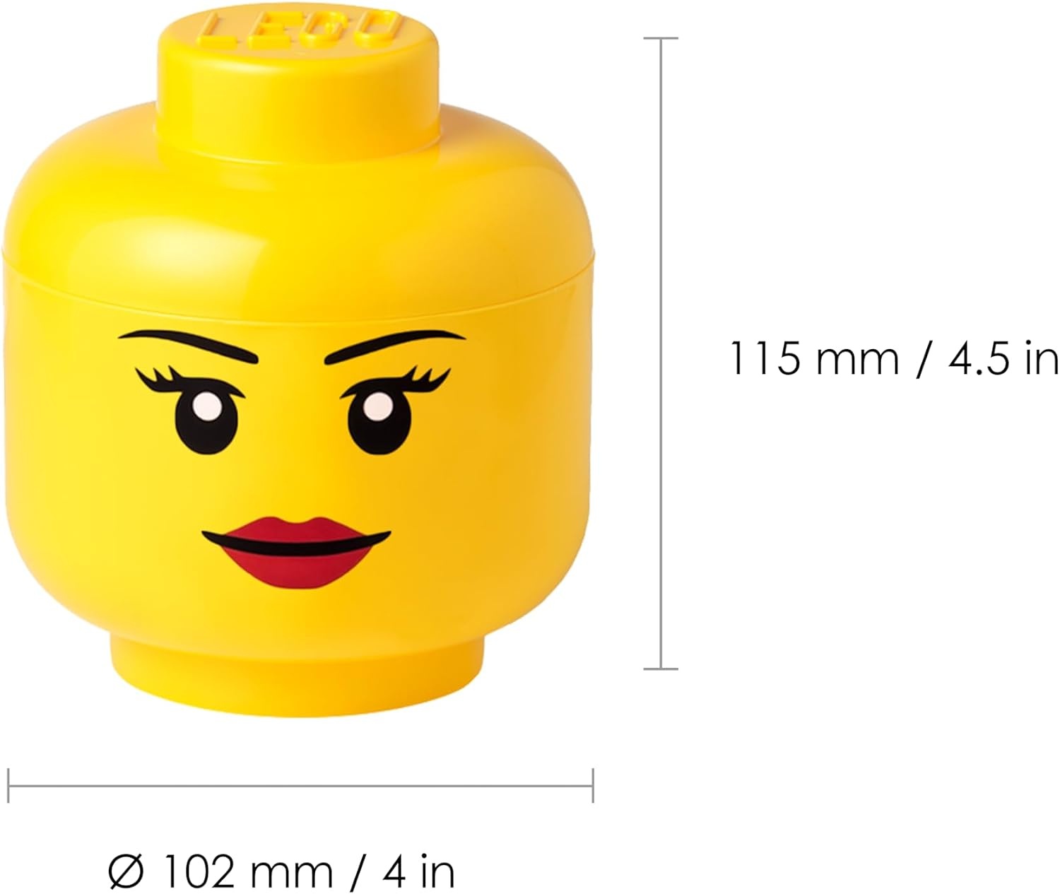 image:imageRoom Copenhagen LEGO Storage Heads Stackable Storage Container Buildable Organizational Bins for Kids Toys and Accessories 945 x 945 x 1067in Large Pumpkin Holds 500 Bricks Holds about 500 bricksGirl